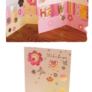 Hollow flower and butterfly greeting card with envelope and silver foil accents