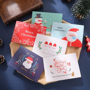 Christmas Greeting Cards Collection With Envelopes Foil Stamping Santa Claus Snowman Elk Design Festive Holiday Blessing Message Cards