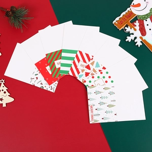 24pcs mini Christmas greeting card set with Santa Claus patterns and gold envelopes