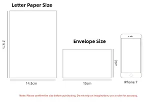 Tabella dettagliata per carta da lettere 21x14,5cm e busta floreale 15x9cm per cancelleria