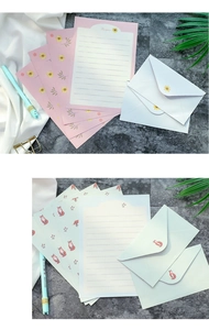 Detail of floral stationery set with Bonjour letterheads and matching envelopes