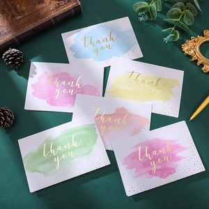 Juego de Tarjetas de Felicitación de Agradecimiento Diseño de Nebulosa en Acuarela Estampado en Caliente Con Sobres Para Fiesta