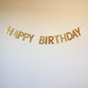 Glitter Happy Birthday Banner Gold Silver Letter Bunting For Birthday Party Celebration Anniversary Venue Decoration