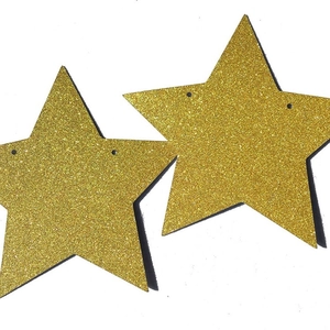 Colgantes de estrellas doradas con purpurina para decoración de fiestas y eventos