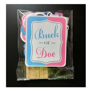 Accessoires photo Buck or Doe pour révélation de genre avec pancartes roses et bleues