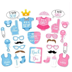 Kit d'accessoires photo pour fête de révélation du genre avec décorations bébé