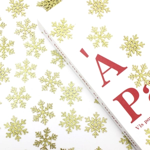 Copos de nieve dorados con purpurina para decoración festiva de mesa y fiestas de Navidad