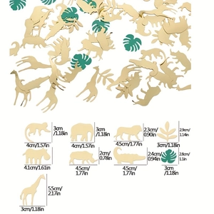 100pcs tropical rainforest animal paper confetti for birthday party decorations