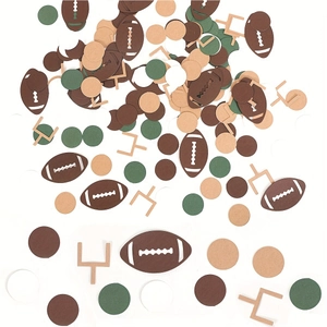 Confeti de fútbol americano con postes de portería y balones para decoración de mesa