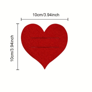 Felt red heart cutlery holder set for romantic Valentine's Day and wedding party decor