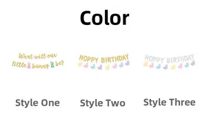 Close-up of three styles of Easter banners featuring bunny patterns and glitter finishes