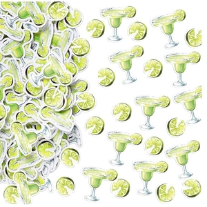 Confettis de Table Cocktail au Citron Vert Décorations en Papier pour Anniversaire Mariage Fournitures de Fête Thème Tranche de Citron