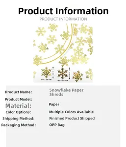 Detailed view of 2.8x3.2cm gold paper snowflakes with dimension measurements for party decor