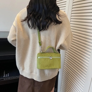Vintage Veloursleder PU Box Umhängetasche Für Damen Herz Reißverschluss Handtasche Retro Chic Schultertasche Casual Mode