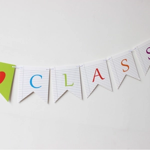 Bunte CLASS Alphabet Girlande für Schulanfang Party Dekoration im Klassenzimmer Wand