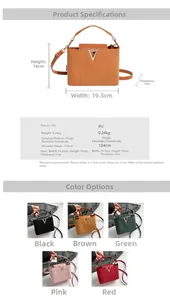 Detailansicht der großen Bucket-Bag mit V-förmiger Goldverzierung und abnehmbarem Gurt