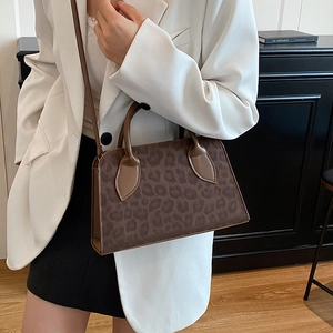 Leopard Print Women Handbag PU Leather Crossbody Bag Fashionable Versatile For Daily Use