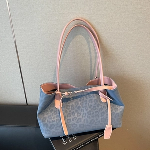 Leopard Print Large Capacity Tote Bag PU Leather Shoulder Bag Casual Retro Underarm Handbag For Women Daily Commuting