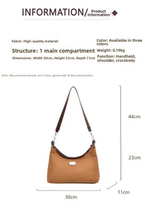 Dimensions détaillées du sac bandoulière en daim marron avec boucle en métal 30x23x11 cm