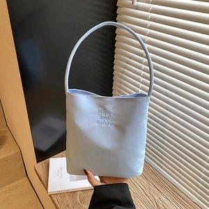 Sac Seau en Tissu Oxford Décontracté pour Femmes Brodé Hope And Future Sac à Épaule Minimaliste Léger Fourre-Tout sous le Bras