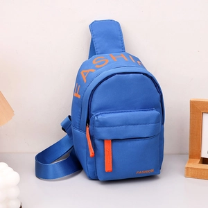 Kids Chest Crossbody Bag Nylon Fashion Letter Print Adjustable Strap Solid Color Lightweight For Boys Girls Kindergarten