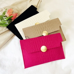 Minimalist envelope clutches with stone pattern, gold buckles in four colors