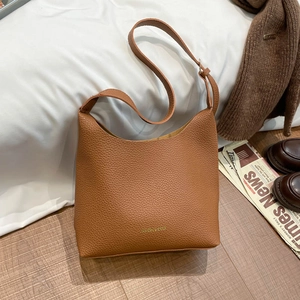 Fashion Lychee Grain PU Leather Hobo Shoulder Bag Minimalist Commute Large Capacity Tote Bag Handbag For Daily Women Bag