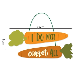 Easter Carrot Paper Hanging Sign Funny Pun Design I Do Not Carrot All Creative Festive Wall Decoration Home Ornament Party