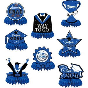 Graduation Party Honeycomb Centerpieces Set Congrats Grad Class Of 2026 Paper Table Toppers For Graduation Ceremony Decorations