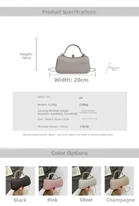 Glitter evening clutch bag size chart and multi-color specifications 20x10x5cm