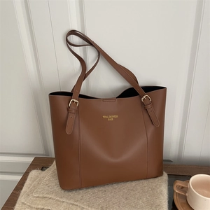 Vintage Dames Tote Tas PU Leer Grote Capaciteit Minimalistische Schoudertas Met Stiksel Ontwerp En Magneetsluiting