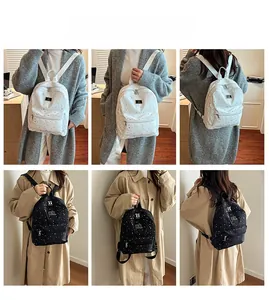 Star pattern school backpack for students with large capacity and practical side pockets