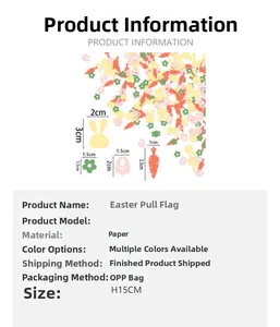 Detailed view of Easter confetti sizes with rabbit and carrot cardstock shapes