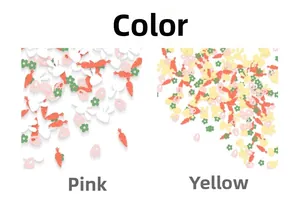 Easter bunny and carrot confetti mix for DIY party table decorations in pink and yellow
