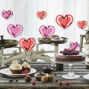 Hollow heart hanging garland set for romantic Valentines Day party and wedding backdrop