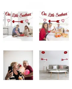 Bannières scintillantes de la Saint-Valentin avec HUGS & KISSES et thèmes XOXO