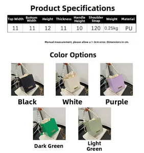 Detailed sizing chart and specifications for the pearl handle bucket bag showing dimensions