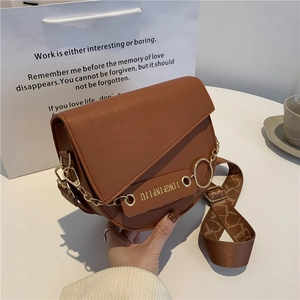 Damen Retro Krokodil Muster Satteltasche Mit Breitem Schultergurt PU Leder Umhängetasche Gold Kette Schultertasche Für Damen