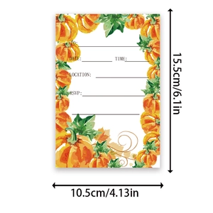 Biglietto d'invito Ringraziamento con zucca, foglie di acero e dimensioni 15,5x10,5 cm