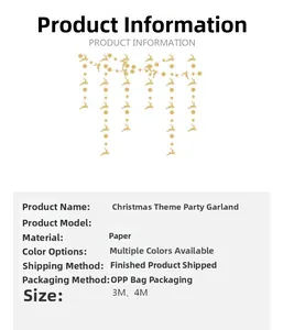 Detail of Christmas reindeer paper bunting specifications in 3M and 4M length options