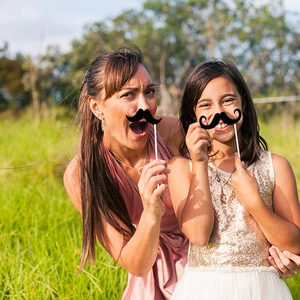 20-piece New Year photo booth props featuring funny black mustache designs for parties