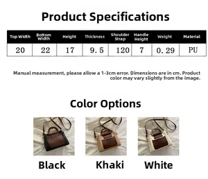 Size guide for this PU leather crossbody bag showing precise dimensions and weight details