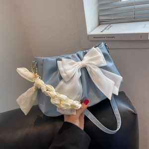 Zoete Meisjes Geplooide Schoudertas Grote Capaciteit PU Leer Cloud Onderarmtas Dames Mode Handtas