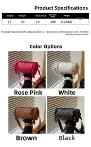 Guide des tailles détaillé et options de couleurs pour le sac cylindre matelassé