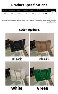 Detailed size chart and multi-color options for crocodile pattern PU leather tote bag