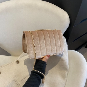Damen Samt Gesteppte Umhängetasche Elegante Kleine Quadratische Umhängetasche Mit Goldener Kette Vintage Party Abendtasche