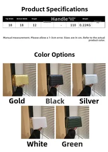Detailed size specifications for women's crocodile pattern chain crossbody square bag