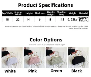Size guide for pleated chain bag: 22x14x6cm fabric crossbody with strap specs
