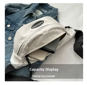 Aperçu de la capacité du sac bandoulière blanc avec smartphone et portefeuille