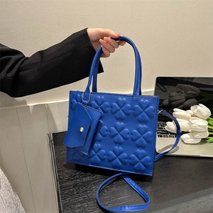 Embossed Clover PU Leather Crossbody Bag And Mini Pouch Square Handbag Retro Casual Women Fashion